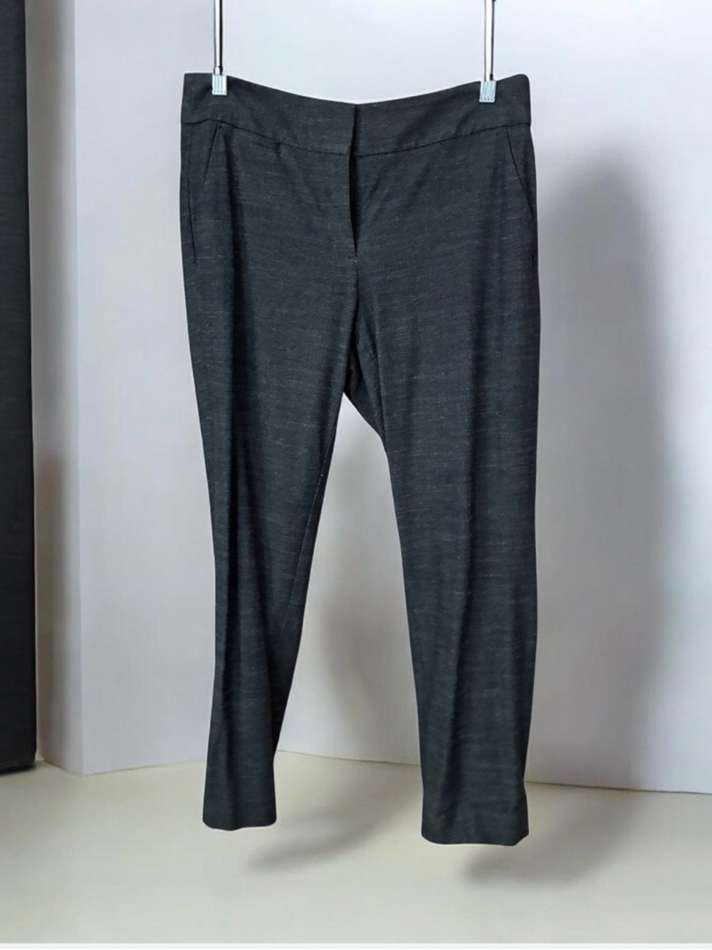 LOFT Dark Charcoal Straight-Leg Pants